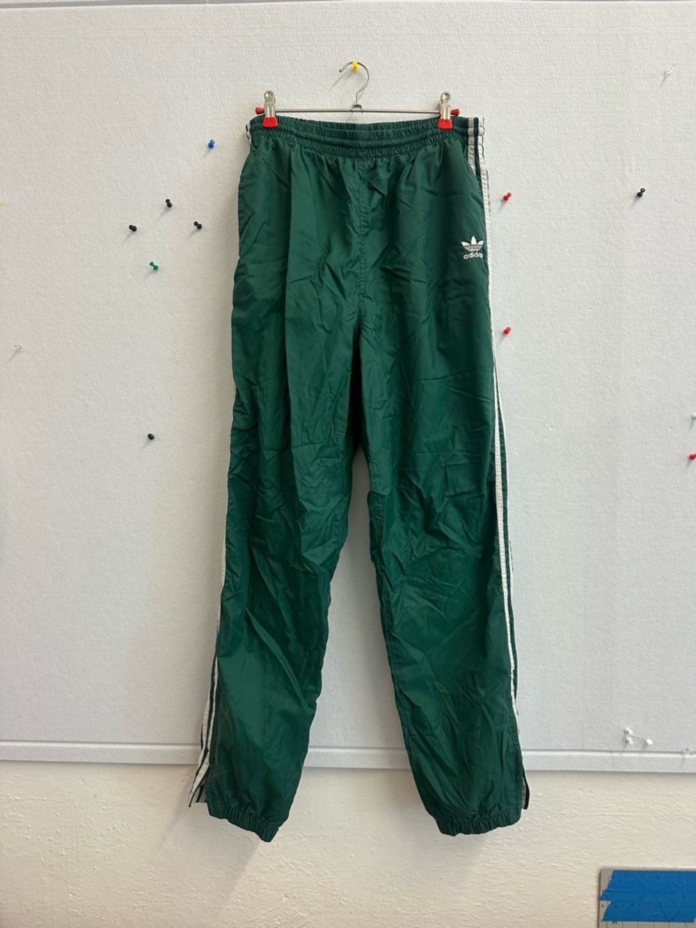 Adidas Green Track Pants with Side Stripes